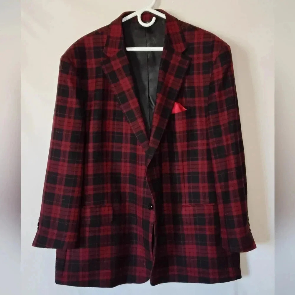 Paul Frederick Wool Plaid Single Breasted Notch Lapel Sport Coat